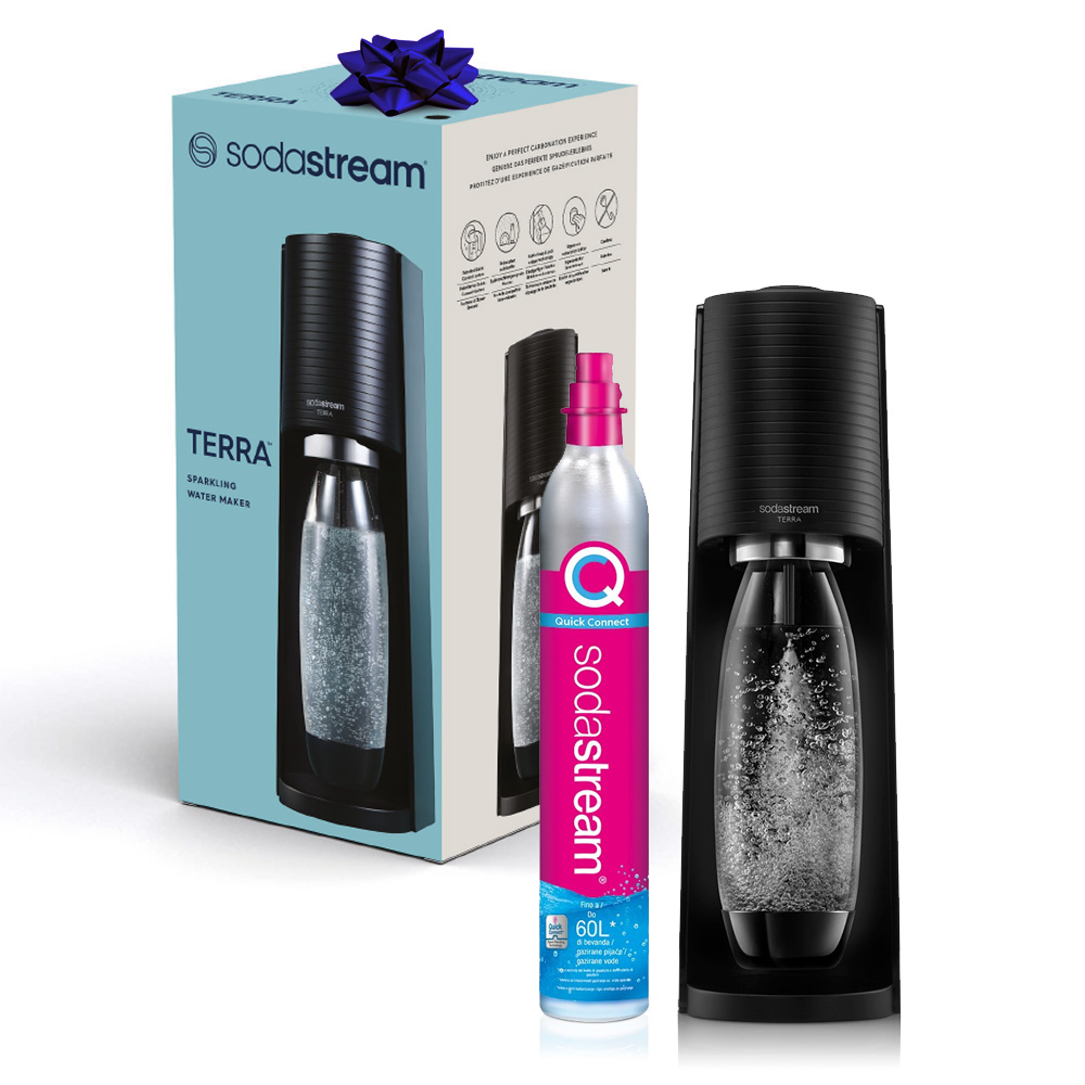 Gasatore Sodastream Terra nero con bottiglia