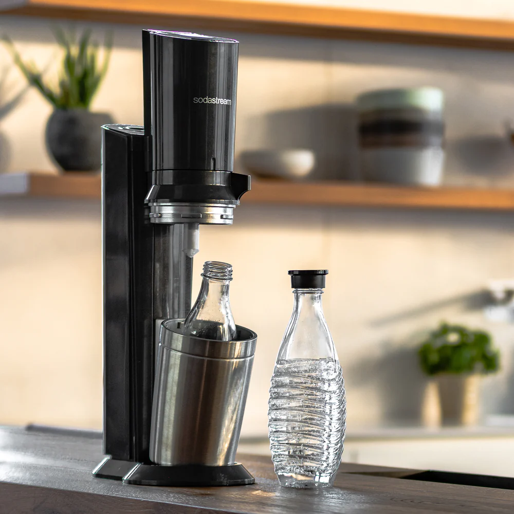 Gasatore Sodastream Crystal black con bottiglia in vetro