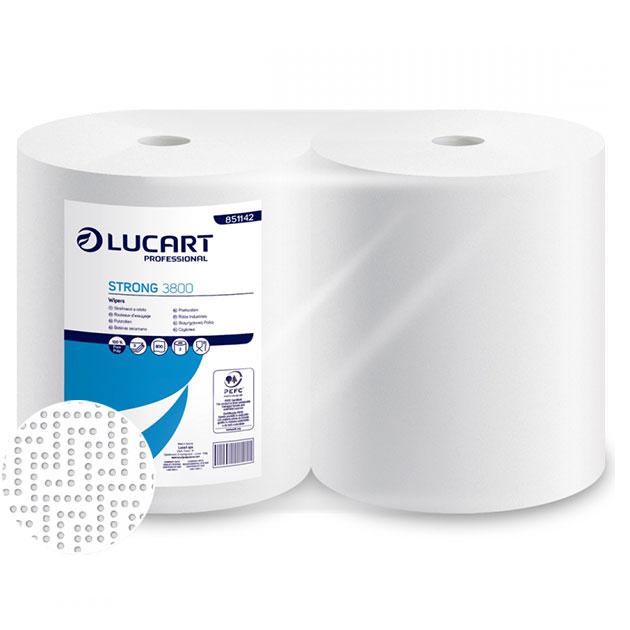 Confezione 2 bobine di carta industriali asciugatutto Strong Lucart