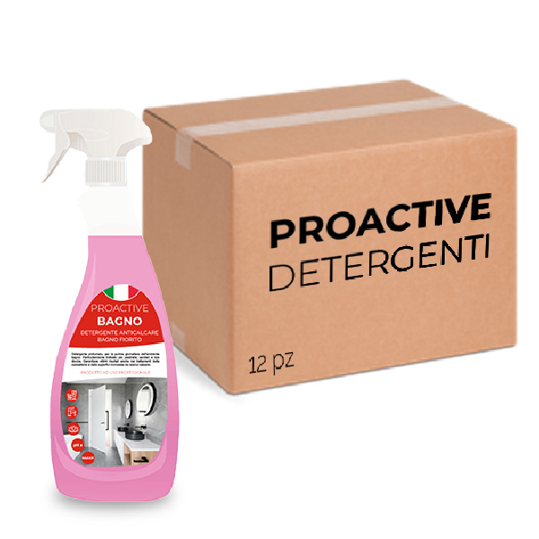 Scatola 12 pezzi di detergente anticalcare ProActive bagno flowery 750 ml