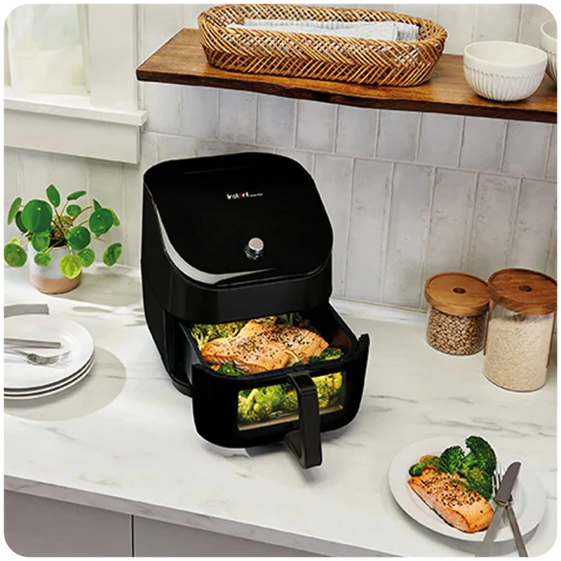 Friggitrice ad aria multiuso Instant Vortex Plus ClearCook 5,7 litri nera